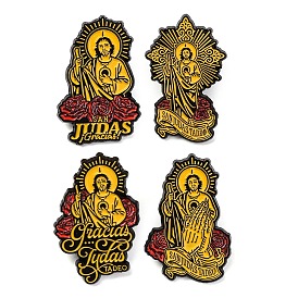 Брошь-булавка в виде цветка розы Сан Иуда из цинкового сплава с эмалью