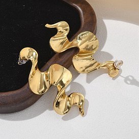 304 из нержавеющей стали серьги, волна