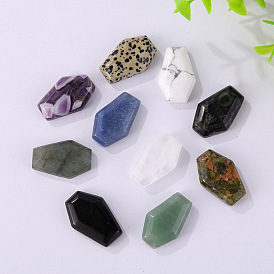 Natural crystal polygonal small coffin ornaments gemstone crafts personalized agate accessories jade pendant jewelry