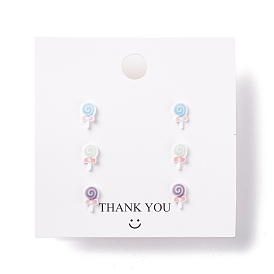 Lollipop Resin Stud Earrings Set for Girl Women, with 925 Sterling Silver Plated Pins