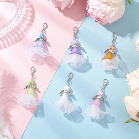 Подвесные украшения из акрила и полиэстера в виде ангела, с цинковым сплавом застежками омаров коготь