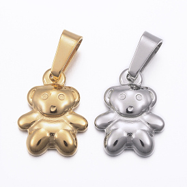 Ion Plating(IP) 304 Stainless Steel Pendants, Bear