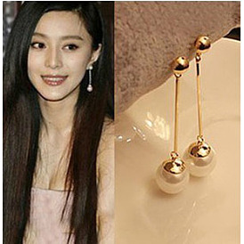 OL Style Gold-plated Long Pearl Earrings - Elegant and Sophisticated