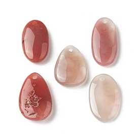 Natural Agate Pendants, Geometric Charms, Teardrop & Oval & Rectangle, Mixed Shapes