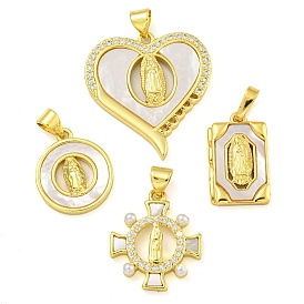 Подвески из настоящей латуни с покрытием из золота 18k и ракушкой, религия