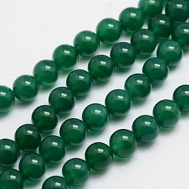 Round Natural Agate Bead Strands, Dyed & Heated, 8mm, Hole: 1mm, about 49pcs/strand, 15.74 inch