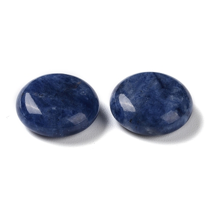 Natural Sodalite Flat Round Palm Stones, Crystal Pocket Stone for Reiki Balancing Meditation Home Decoration