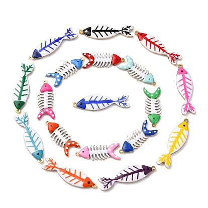 201 подвески из нержавеющей стали, с эмалью, Очарование рыб