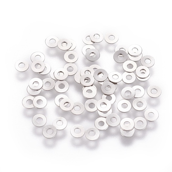 316 Surgical Stainless Steel Beads, Donut/Pi Disc