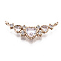 Brass Micro Pave Clear Cubic Zirconia Pendants Links, Long-Lasting Plated, Cadmium Free & Lead Free