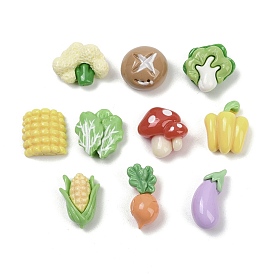 Непрозрачные кабошоны из смолы, имитация овощей