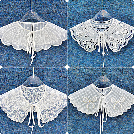 Detachable Polyester Embroidery Lady's Collars, Mini Cape, Garment Accessories