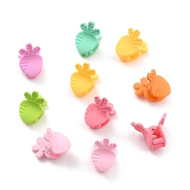 Kids Hair Accessories, Opaque Plastic Claw Hair Clips, Spray Painted, Carrot