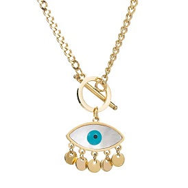 Fashionable Devil Eye Heart Lock Collarbone Chain for Women in Titanium Steel Jewelry