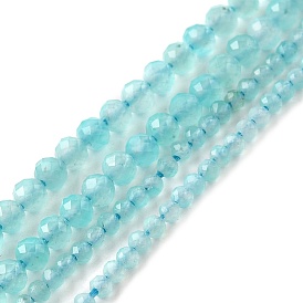 Природных амазонит бисер нитей, граненые, круглые
