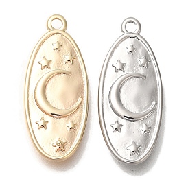 Brass Pendants, Oval, Star & Moon Charms