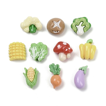 Непрозрачные кабошоны из смолы, имитация овощей