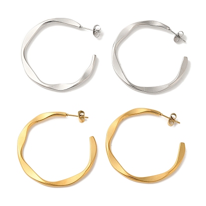 Ионное покрытие (ip) 304 серьги-гвоздики из нержавеющей стали в форме буквы С для женщин