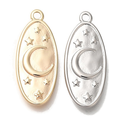 Латунные подвески, без кадмия, без никеля и без свинца, овальные, звездные и лунные чары