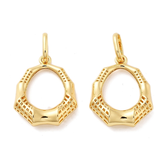 Латунные подвески, полый овал, без кадмия и без свинца, стойки покрытие, долговечный, с целью перехода в кольце