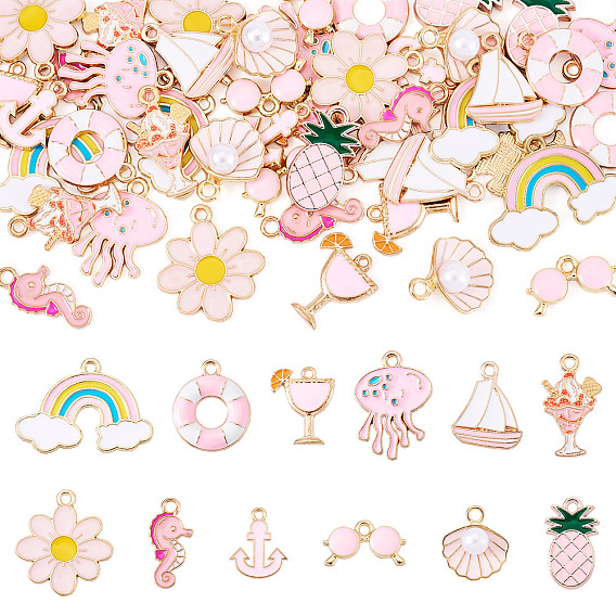 44 шт 11 стили подвески из сплава эмали, разнообразные