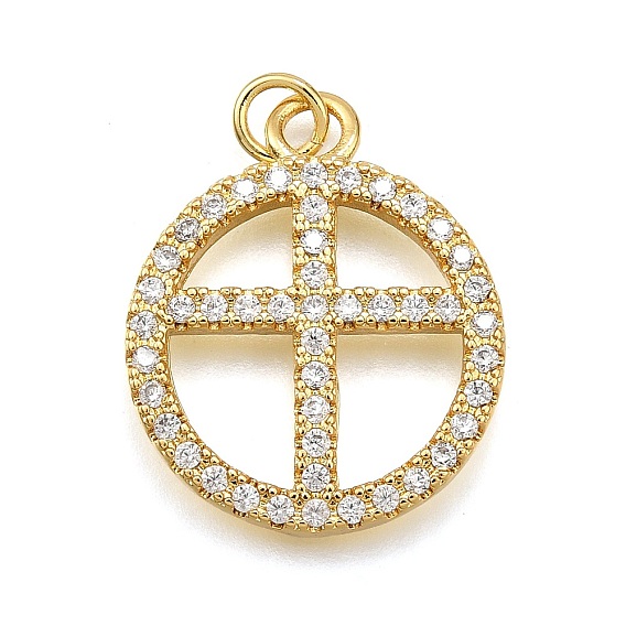 Стойка металлическая латунная микропрофилированная кубическая циркония подвески, плоские круглые с крестом, с целью перехода в кольце, без кадмия и без свинца, долговечный