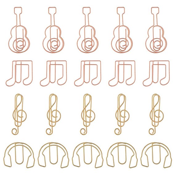 48шт. 4 стили скрепки из углеродистой стали, скрепки для любителей музыки, забавные закладки маркировочные клипы, гитара и музыкальная нота и рисунок гарнитуры