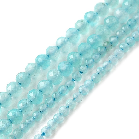 Природных амазонит бисер нитей, граненые, круглые