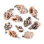 Brass & Natural Spiral Shell Pendants, Conch Charms