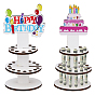 2шт. 2 варианты, деревянная 3-ярусная подставка для кексов, Круглое поднос-башня для десертов, украшение для вечеринки по случаю дня рождения.