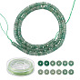 1 нитки из натуральных зеленых авантюриновых бусин, Плоский круглый / диск, Heishi бусы, 1 свернуть прочную эластичную эластичную нить