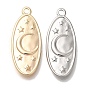 Латунные подвески, без кадмия, без никеля и без свинца, овальные, звездные и лунные чары