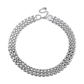 304 Stainless Steel Link Necklaces, Watch Band Collar Necklace
