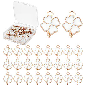 100 шт. Подвески из сплава эмали, клевер, золотой свет