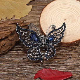 Alloy Rhinestone Claw Hair Clips, Hair Accessories for Women Girls, Butterfly