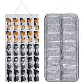 2 шт. 2 стили нетканого фетрового полотна в рулонах для украшений для очков, Органайзер для очков, подвесные сумки с прозрачными карманами из ПВХ