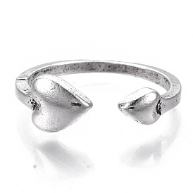 Anillos de dedo con puño de aleación de estilo tibetano, corazón
