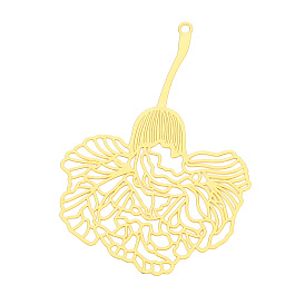 Латунные филигранные большие подвески, цветок, гравированные металлические украшения