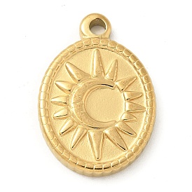 304 подвески из нержавеющей стали, овал с солнечным шармом