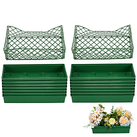 12Pcs Plastic 8-Claw Suction Cup for Wedding Car, Floral Mud Tray, Rectangle, with 2Pcs Plastic Floral Mud Tray