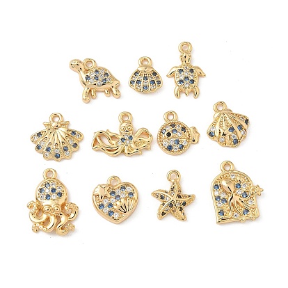 Латунные микро проложить кубического циркония прелести, без никеля , реальный 18 k позолоченный