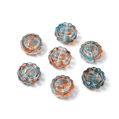 Perles lampwork, perles au chalumeau, faits à la main, rond plat avec empreintes de pattes de chat