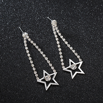 Boho Tassel Earrings with Pentagram Charm for Women's Fashion Jewelry