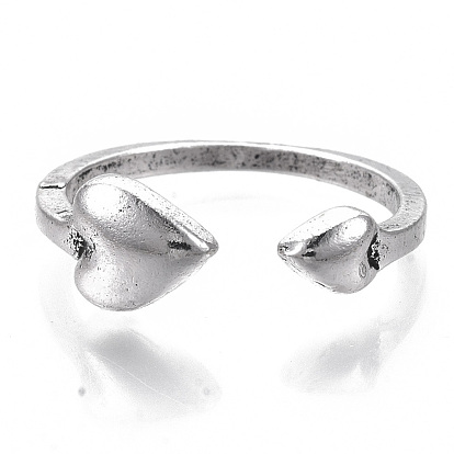Anillos de dedo con puño de aleación de estilo tibetano, corazón