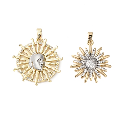 Латунные микро проложить кубического циркония подвески, солнце