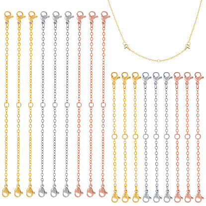 30 шт. 6 стили двойные 304 застежки-карабины из нержавеющей стали, с цепью
