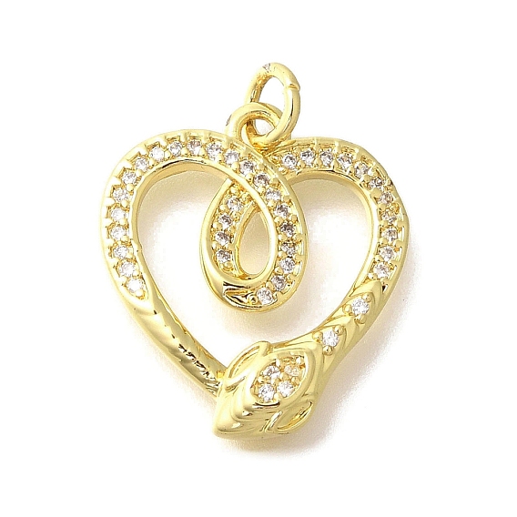 Латунные микропаве прозрачные подвески с фианитом, сердце прелести, с целью перехода в кольце