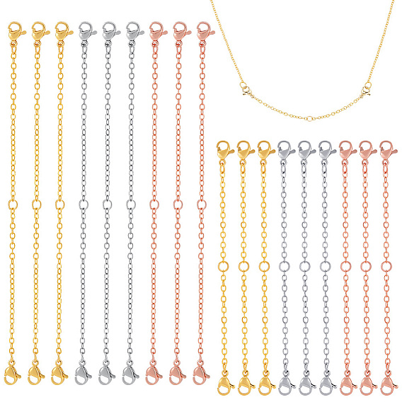 30 шт. 6 стили двойные 304 застежки-карабины из нержавеющей стали, с цепью