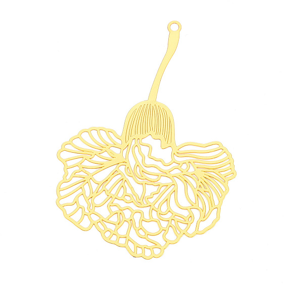 Латунные филигранные большие подвески, цветок, гравированные металлические украшения