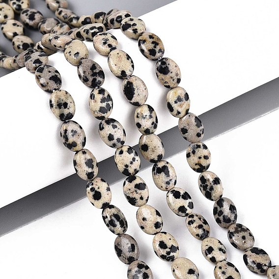 Природные яшмы далматин бисер нитей, Плоско-овальные